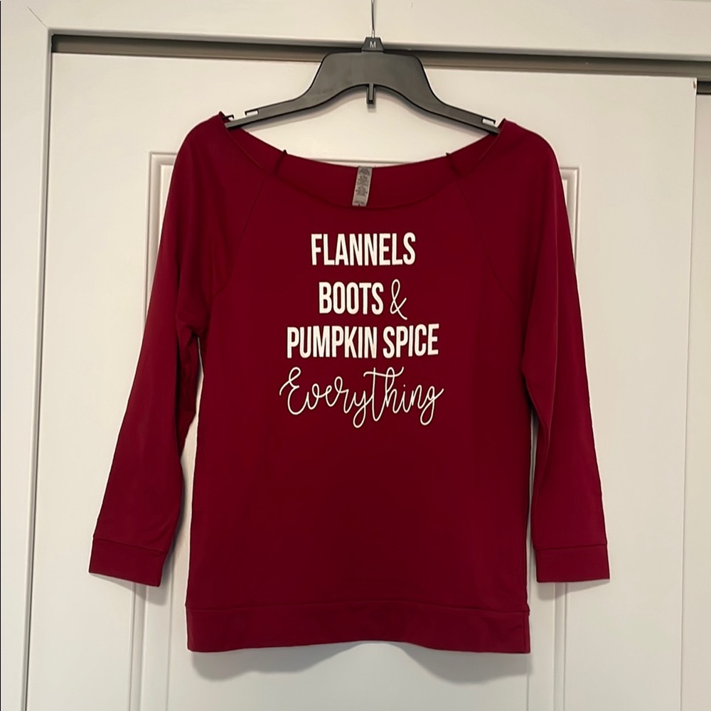 Red Fall Sweatshirt with Fall words